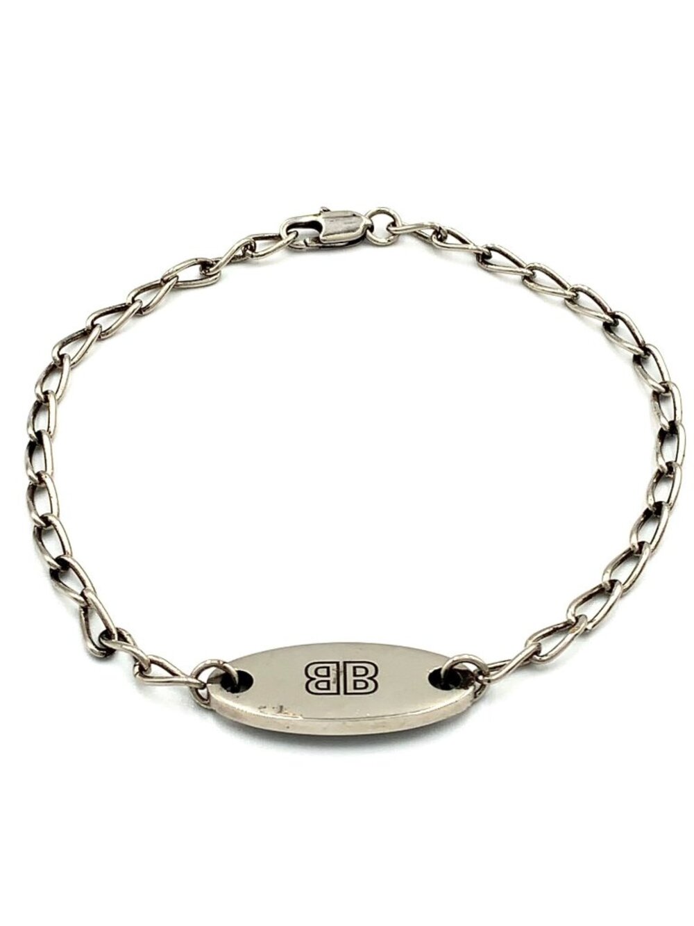 Balenciaga Everyday Plate Metal Silver Bracelet